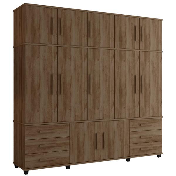 Guarda Roupa Tripex Casal 12 Portas Madri Carvalho