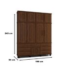 Guarda-roupa Triplex 9 Portas Topázio Noce- Fabrimóveis