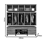 Guarda Roupa Triplex Diamante Com Espelho Nature/off White -