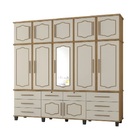 Guarda Roupa Triplex Diamante Com Espelho Nature/off White -