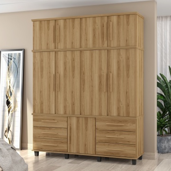 Guarda Roupa Triplex Prisma 4 Portas Nature - Fabri Móveis | Leroy