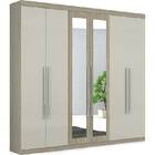 Guarda-roupa Tunísia 6 Portas - Moval - Carvalho / Camurca