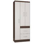 Guarda Roupa Turim 3 Portas Chocolate Off White Tana Decor