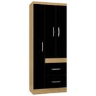 Guarda Roupa Turim 3 Portas Damasco Preto Bnn Decor