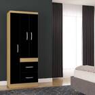 Guarda Roupa Turim 3 Portas Damasco Preto Tana Decor