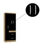 Guarda Roupa Turim 3 Portas Damasco Preto Tana Decor