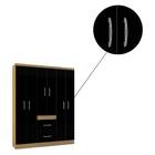 Guarda Roupa Turim 6 Portas Damasco Preto Tana Decor