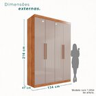 Guarda-roupa Ubatuba Plus 4 Portas 3 Gavetas Cinamomo/off Whi
