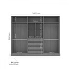 Guarda-roupa Valência 6 Portas 4 Gavetas Com Espelho Branco -