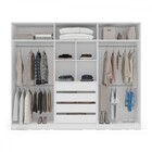 Guarda-roupa Valência 6 Portas 4 Gavetas Com Espelho Branco/a