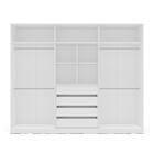 Guarda-roupa Valência 6 Portas 4 Gavetas Com Espelho Branco/c