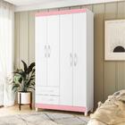 Guarda Roupa Valentina Branco/titanium/azul Mate/rosa Mate