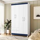 Guarda Roupa Valentina Branco/titanium/azul Mate/rosa Mate