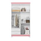 Guarda Roupa Valentina Branco/titanium/azul Mate/rosa Mate