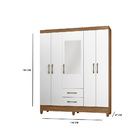 Guarda Roupa Valéria 5 Portas Naturale Branco Bnn Decor