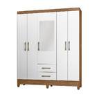 Guarda Roupa Valéria 5 Portas Naturale Branco Bnn Decor