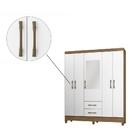 Guarda Roupa Valéria 5 Portas Naturale Branco Tana Decor