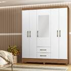 Guarda Roupa Valéria 5 Portas Naturale Branco Tana Decor