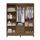 Guarda Roupa Valéria 5 Portas Sem Espelho Castanho Wood Bnn D