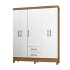 Guarda Roupa Valéria 5 Portas Sem Espelho Naturale Branco Bnn