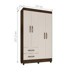 Guarda Roupa Veneza Cacau Off White Com 4 Portas
