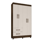 Guarda Roupa Veneza Cacau Off White Com 4 Portas