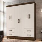 Guarda Roupa Veneza Cacau Off White Com 6 Portas