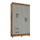 Guarda Roupa Veneza Freijó Concreto Com 4 Portas