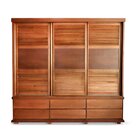 Guarda-roupa Veneziana 3 Portas De Correr Madeira Maciça Mogn