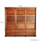 Guarda-roupa Veneziana 3 Portas De Correr Madeira Maciça Mogn