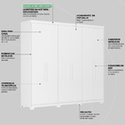 Guarda Roupa Venice 6 Portas, 4 Gavetas E 3 Cabideiros Com Pé