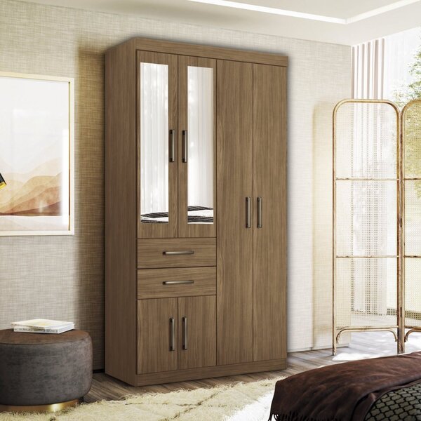Guarda-roupa Verona 6 Portas 2 Gavetas Com Espelhos