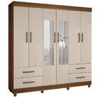 Guarda-roupa Verona 6 Portas Sallêto Móveis Nogal-off White