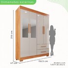 Guarda-roupa Verona Premium 4 Portas 2 Gavetas Com Espelho Sa