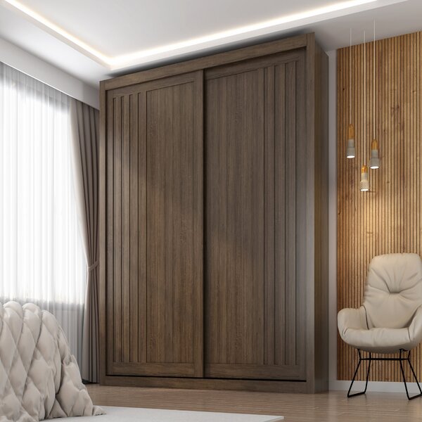 Guarda-roupa Versalles 2 Portas 6 Gavetas Nogueira