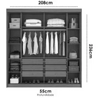 Guarda Roupa Versatto Casal 2 Portas 6 Gavetas Com Espelho No