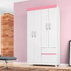 Guarda Roupa Vicenza Branco/rosa