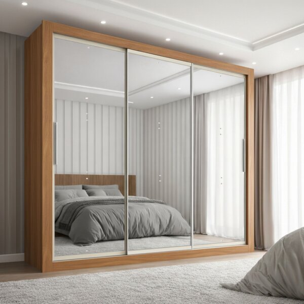 Guarda-roupa Viena Espelhado Yescasa Cinamomo/off White