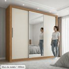 Guarda-roupa Viena Espelho Central Yescasa Cinamomo/off White