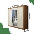 Guarda-roupa Viena Espelho Central Yescasa Cinamomo/off White