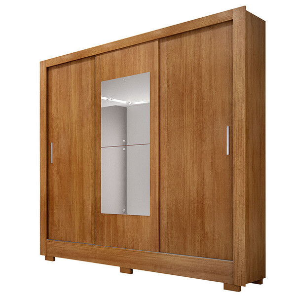 Guarda Roupa Ville Com 3 Portas 3 Gavetas E Espelho Novo Hori