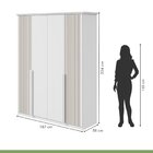 Guarda-roupa Vince 4 Portas 2 Gavetas 5 Prateleiras Branco