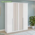Guarda-roupa Vince 4 Portas 2 Gavetas 5 Prateleiras Branco