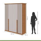 Guarda-roupa Vince 4 Portas 4 Gavetas 4 Prateleiras Amendoa C