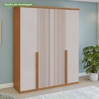 Guarda-roupa Vince 4 Portas 4 Gavetas 4 Prateleiras Amendoa C