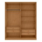 Guarda-roupa Vince 4 Portas 4 Gavetas 4 Prateleiras Amendoa C