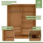 Guarda-roupa Vince 4 Portas 4 Gavetas 4 Prateleiras Amendoa C