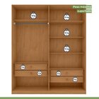 Guarda-roupa Vince 4 Portas 4 Gavetas 4 Prateleiras Amendoa C