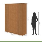 Guarda-roupa Vince 4 Portas 4 Gavetas 4 Prateleiras Amendoa C