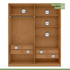 Guarda-roupa Vince 4 Portas 4 Gavetas 4 Prateleiras Amendoa C